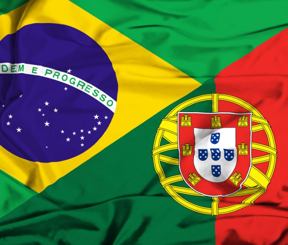 36593230 - waving flag of portugal and brazil